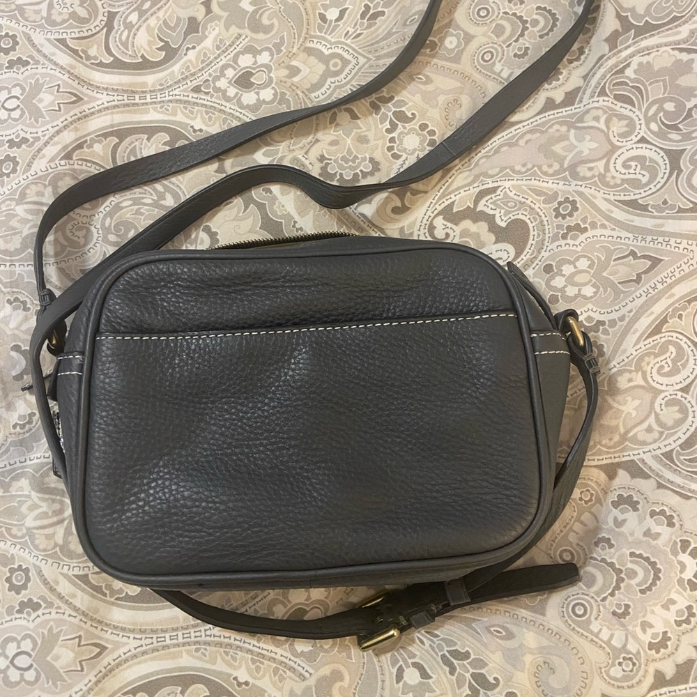 J Crew Pebbled Leather Crossbody Shoulder, Gray